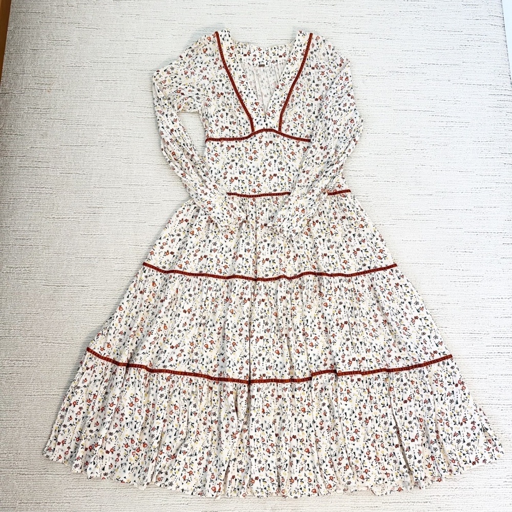 FREE PEOPLE Take A Little Time Women’s 4 Cream Maxi Dress Cottagecore Renfaire - Picture 13 of 13